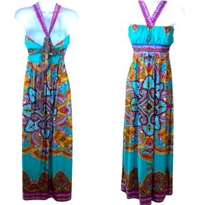 ALYN PAIGE NEW YORK HALTER STYLE MAXI DRESS • sz S
